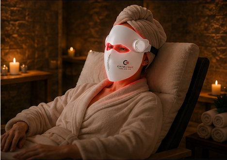 Masque Antared Mask utilis&eacute; dans un contexte spa pour l'&eacute;clat de la peau